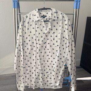 Express White Shirt with Blue/yellow floral Print